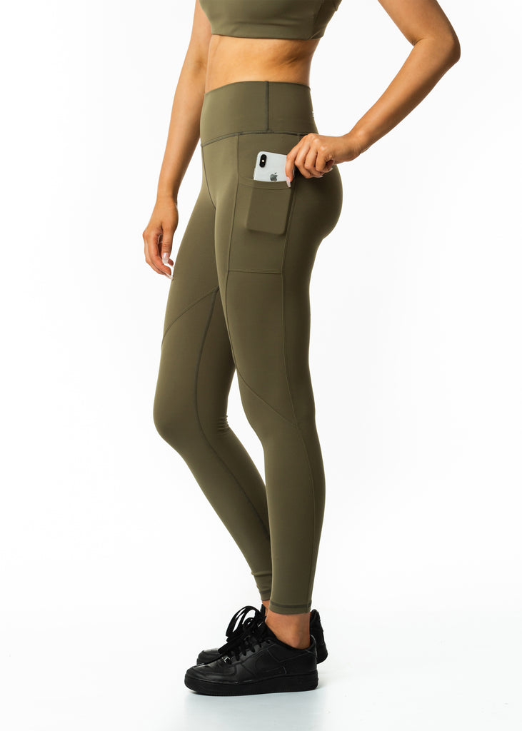 Shape Khaki Cotton Leggings, Shape