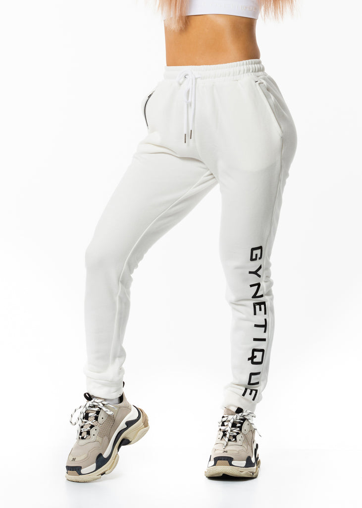 Women's sportswear clothing nz, relaxed fit white sweat pants, coord set